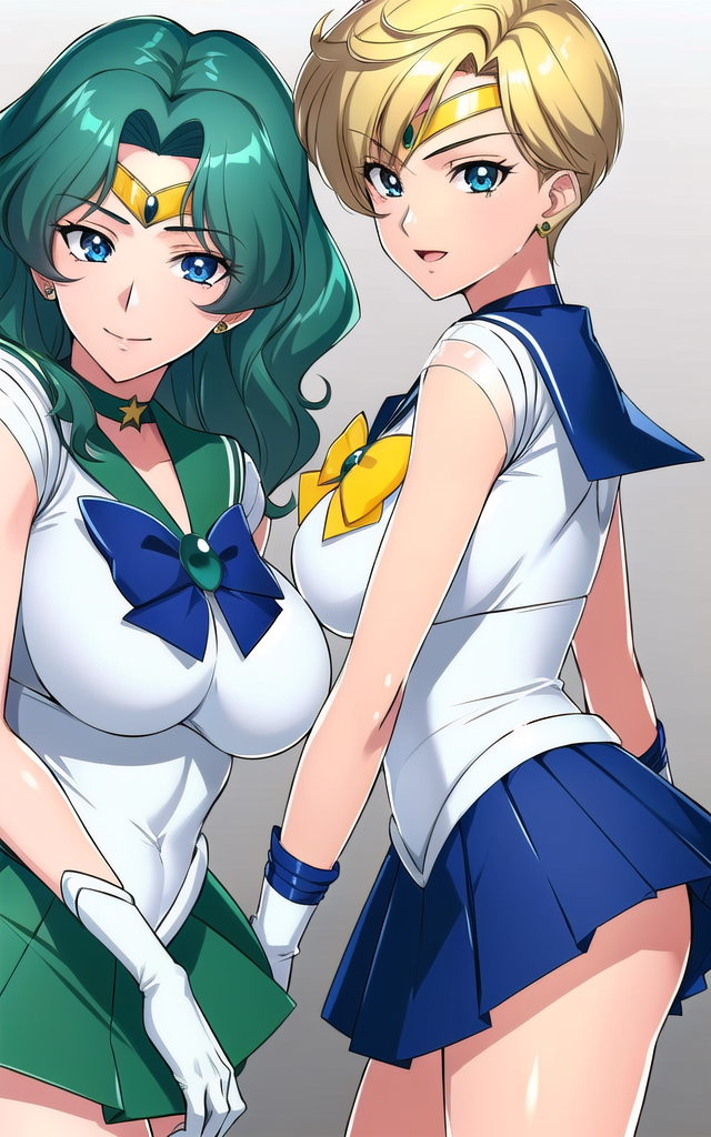 07472-3649291998-2girls, _lora_HaruMichiV2_0.7_, tenouharuka, KaiouMichiru, tenouharukaandkaioumichiru, blonde_hair, green_hair, large breasts, s.png